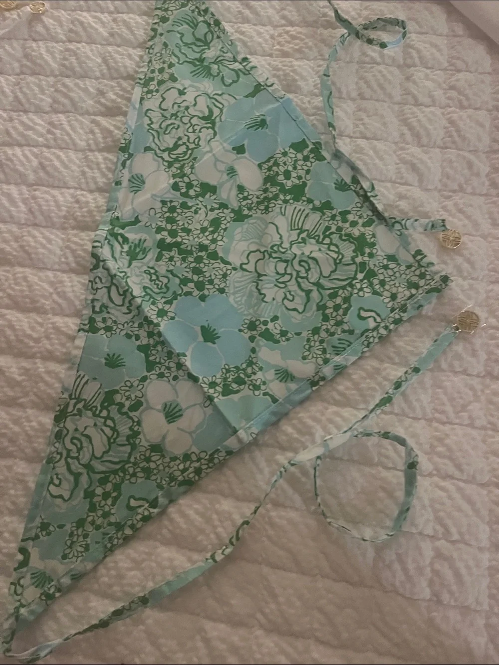Lilly Pulitzer Pink & Green Floral Bandana set. Three different patterns
